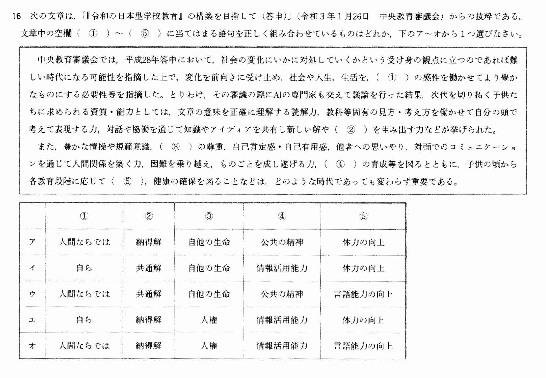 京都府教員採用試験の問題（2023年度）