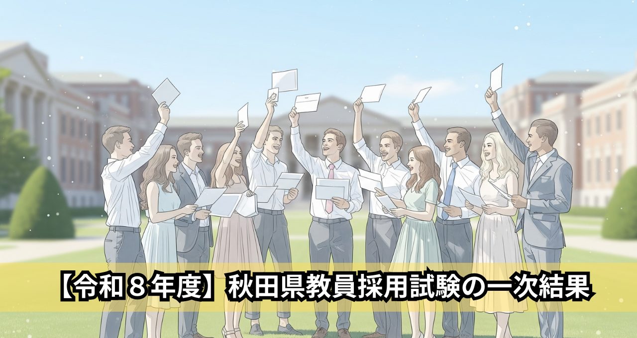 【令和8年度】秋田県教員採用試験の一次結果