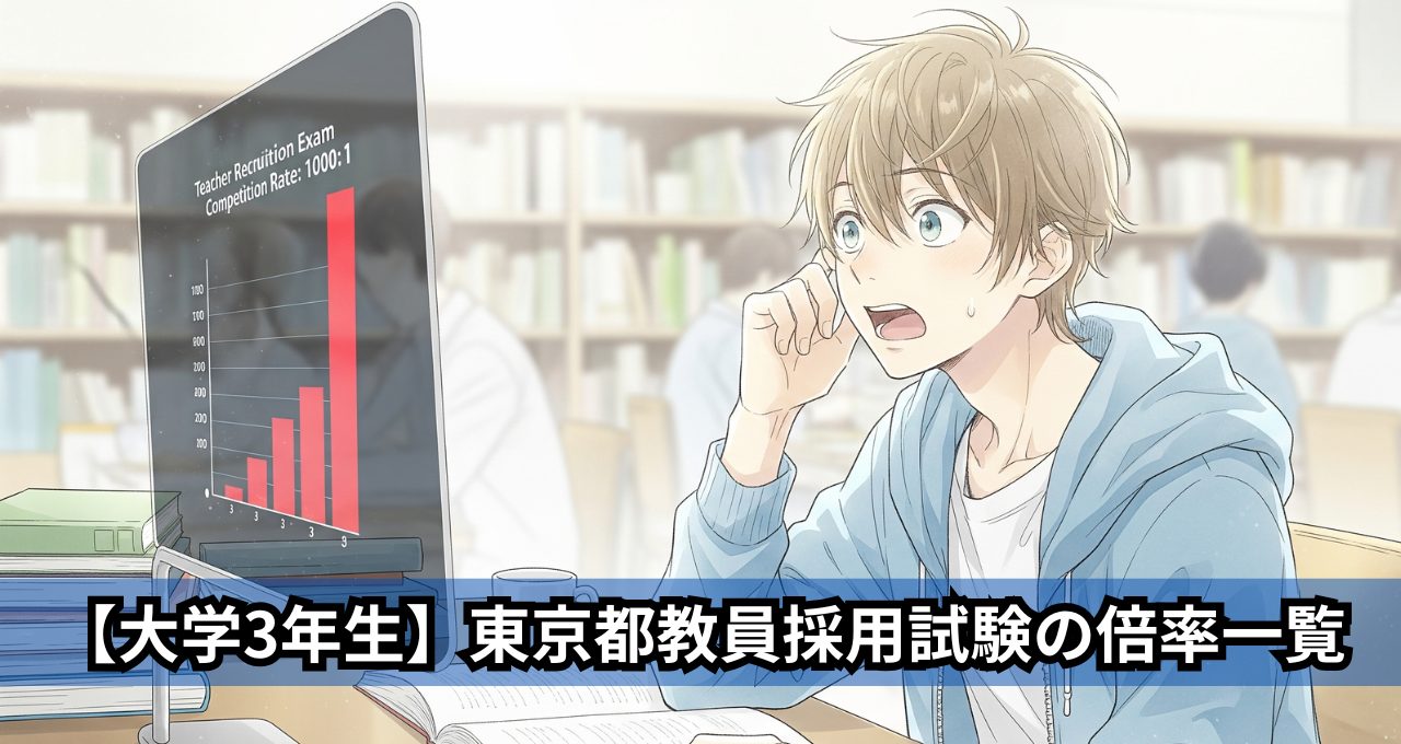 【大学3年生】東京都教員採用試験の倍率一覧